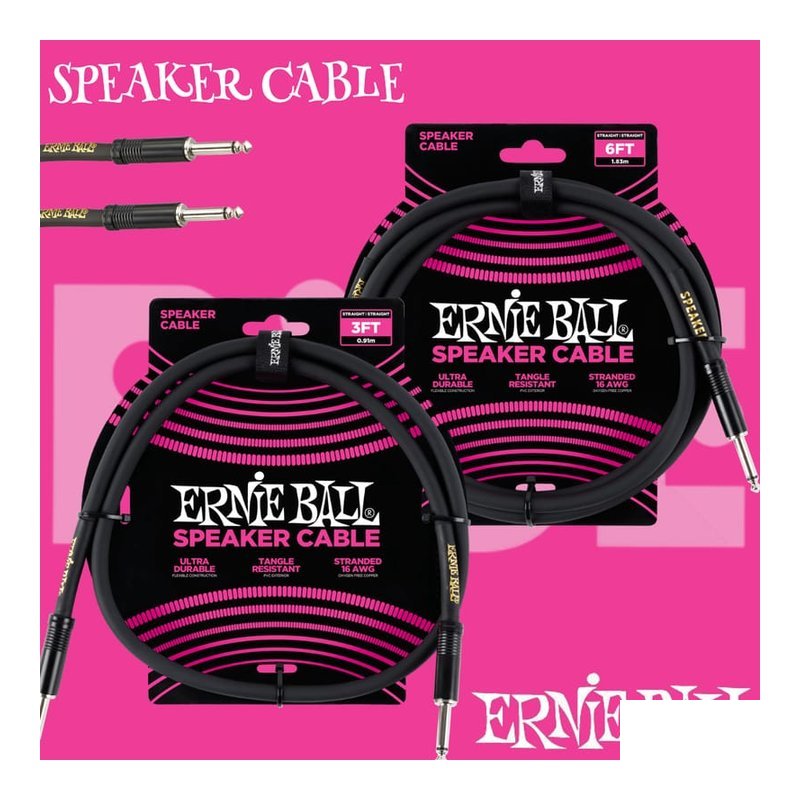 Ernie Ball Ernie Ball Speaker Cable 電吉他音箱 喇叭線 雙直頭 — 三峽木吉他 / 民謠吉他