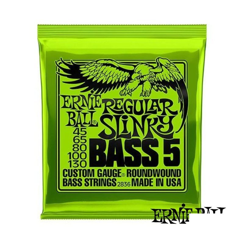 Ernie Ball Ernie Ball 2836 Regular Slinky 5 鎳纏繞 45/130 五弦 電貝斯弦 — 三峽木吉他 / 民謠吉他