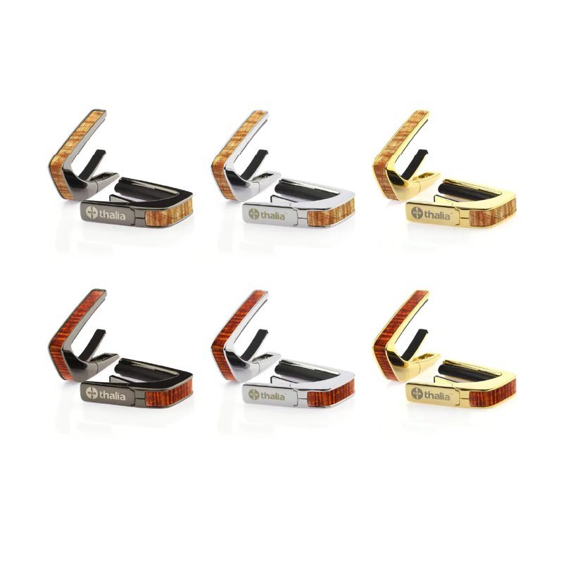 Thalia Thalia / AAA Grade Curly Hawaiian Koa 3A級夏威夷相思木 Capo 移調夾 (黑銀/銀色鍍鉻/24K金) — 三峽效果器