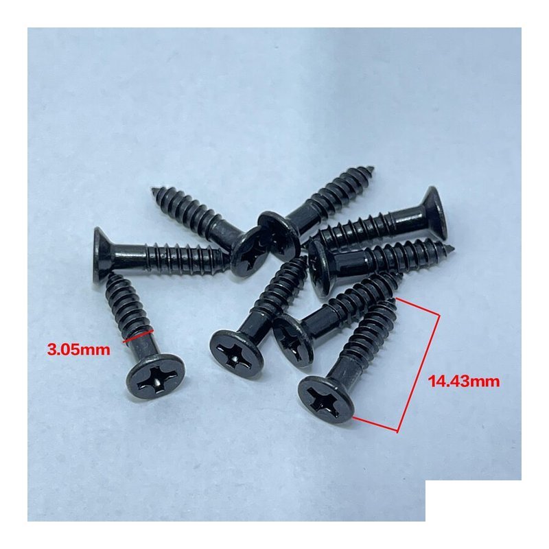 拾音器邊框 螺絲 黑色 (長版) (長14.43mm/直徑3.05mm)單支 — 三峽配件 / 週邊
