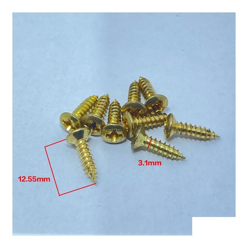 韓製 護板 螺絲 金色 (長12.55mm/直徑3.1mm)單支 — 三峽配件 / 週邊