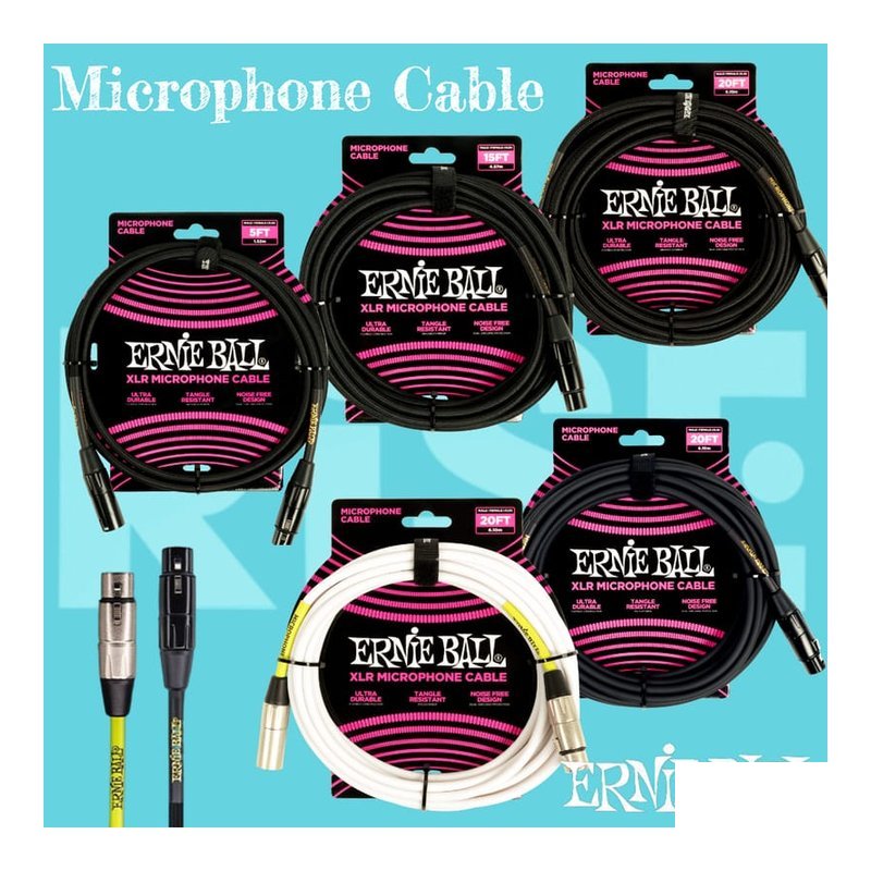 Ernie Ball Ernie Ball PVC 編織 頻蔽 麥克風 專用導線 1.5m 4.5m 6m 麥克風導線 — 三峽麥克風
