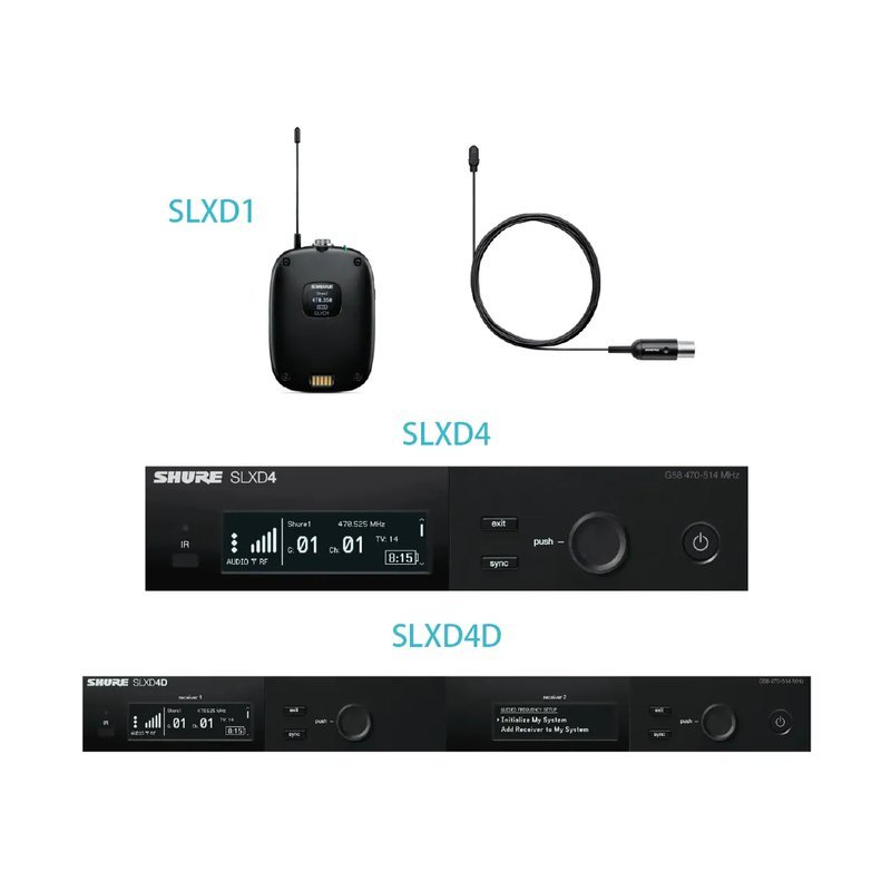 Shure Shure / SLXD 系列 無線領夾/腰包傳輸系統 (SLXD14/SLXD14D)(DL4/WL185等多種領夾音頭可選配) — 三峽配件 / 週邊