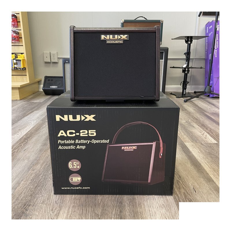 NUX NUX AC-25 鋰電池充電/藍牙/app控制/內建調音器/可接麥克風 木吉他音箱 — 三峽木吉他 / 民謠吉他
