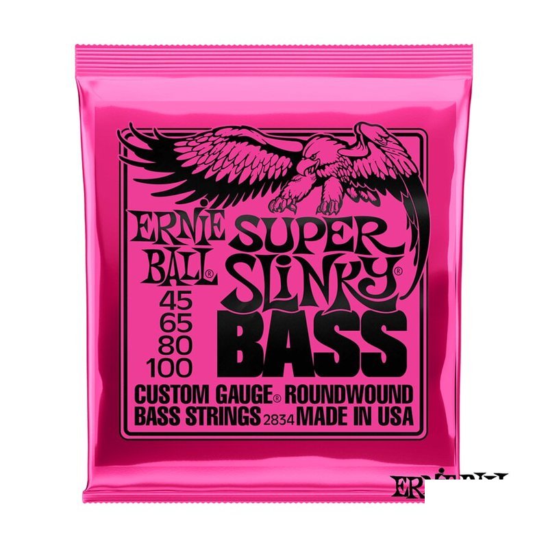 Ernie Ball Ernie Ball P02834 SUPER SLINKY 鎳纏繞 (45-100) 電貝斯 弦 — 三峽貝斯