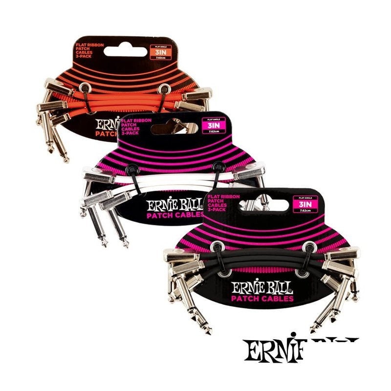 Ernie Ball Ernie Ball FLAT RIBBON 7.5公分 扁頭/帶狀/效果器/樂器 短導線 (可單買) — 三峽效果器