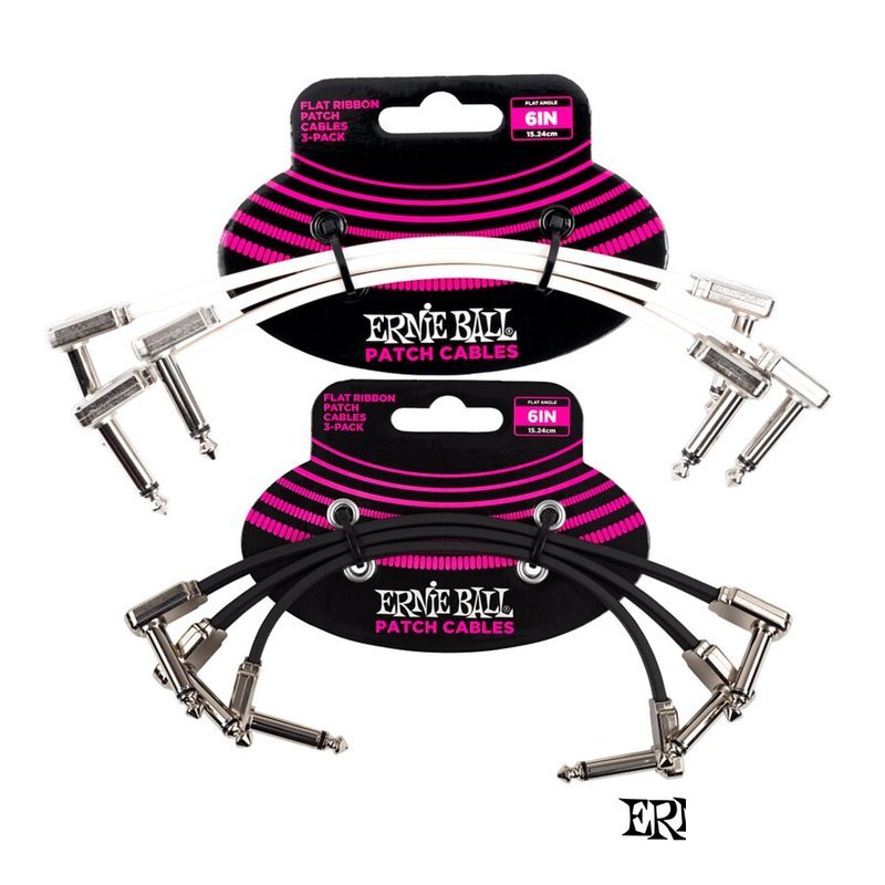 Ernie Ball Ernie Ball FLAT RIBBON 15公分 扁頭/帶狀/效果器/樂器 短導線 (可單買) — 三峽效果器