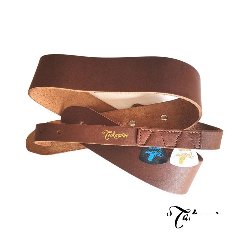 Takamine TAKAMINE TGS-5BR 電吉他/木吉他/Bass 真皮 背帶 (可放Pick) — 三峽木吉他 / 民謠吉他