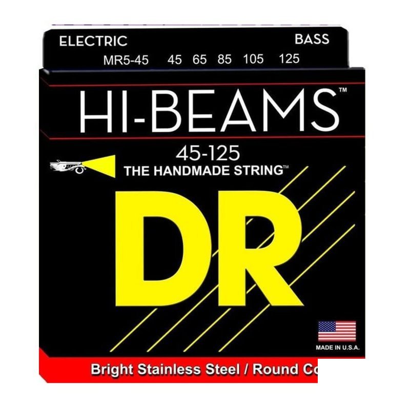 DR DR HI-BEAMS MR5-45 不鏽鋼纏繞 貝斯弦 五弦 45-125 — 三峽木吉他 / 民謠吉他