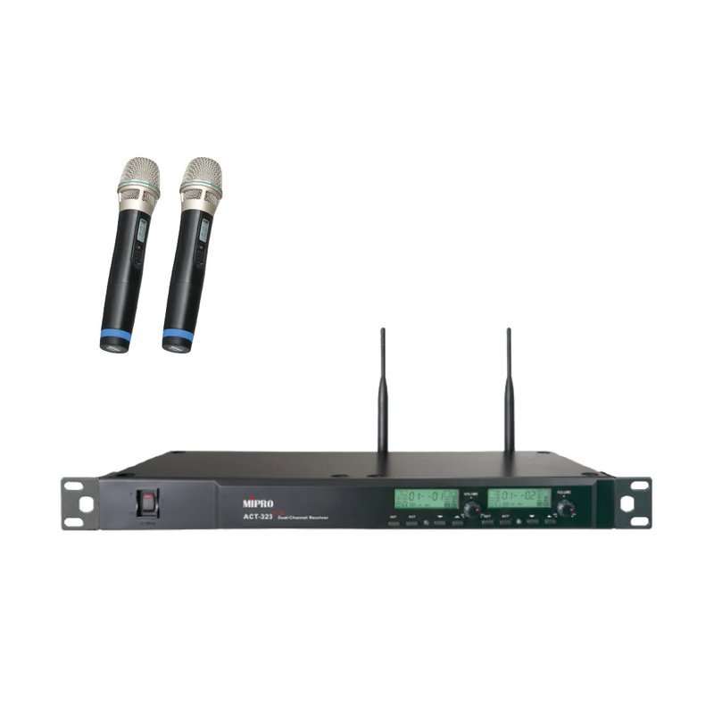 MIPRO Mipro / ACT-323 PLUS UHF類比雙頻道接收機 (可任選搭配手握/MU-90音頭) — 三峽配件 / 週邊