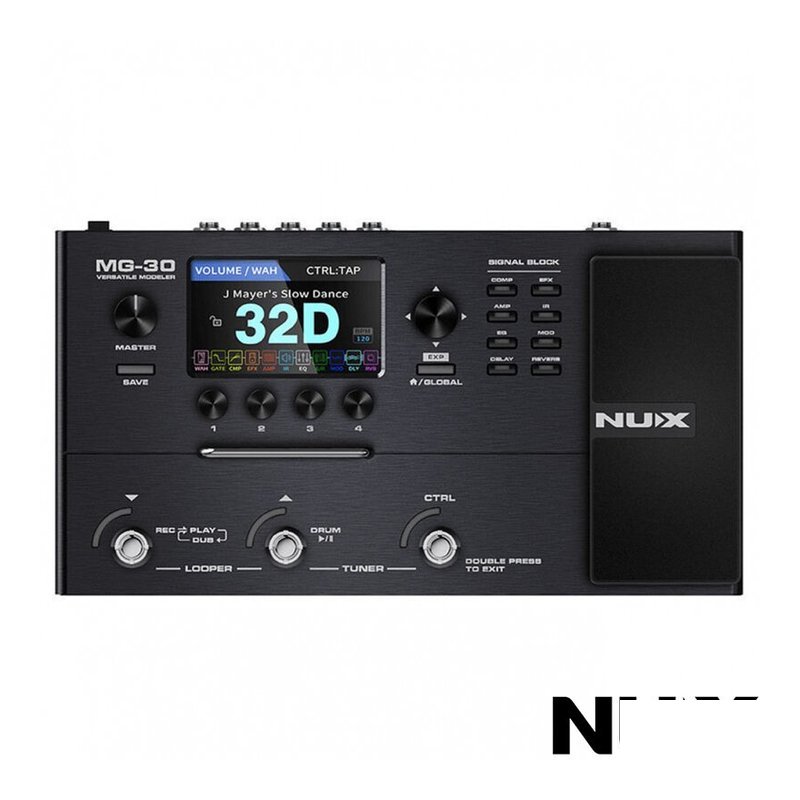 NUX NUX MG-30 電吉他 綜合效果器 IR 破音 Loop 錄音介面 中文說明 贈變壓器 切換踏板 — 三峽木吉他 / 民謠吉他