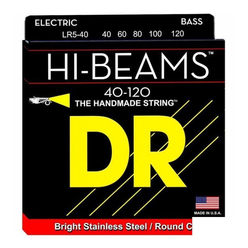 DR DR HI-BEAMS LR5-40 不鏽鋼纏繞 貝斯弦 五弦 40-120 — 三峽木吉他 / 民謠吉他