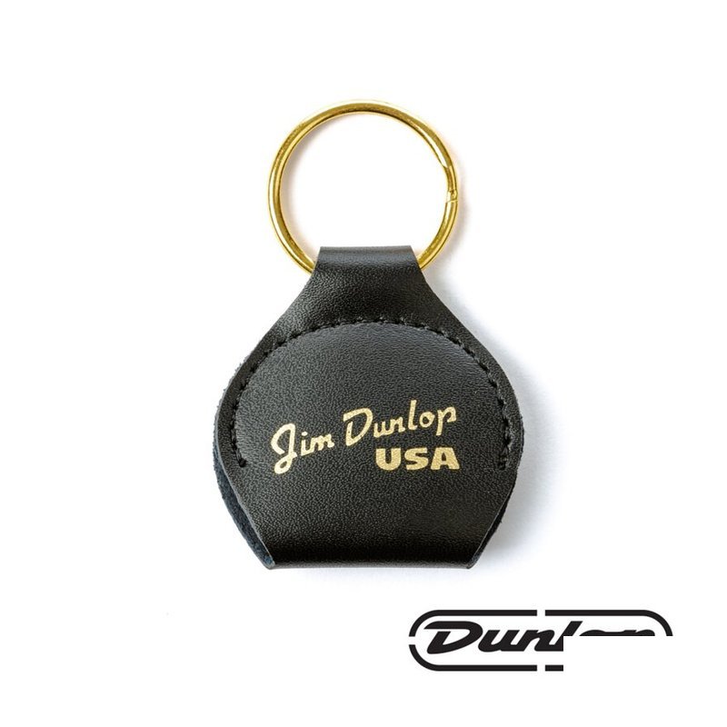 Dunlop Dunlop 5200SI PICK夾 匹克夾 皮件鑰匙圈 收藏鑰匙圈 金字 — 三峽Pick