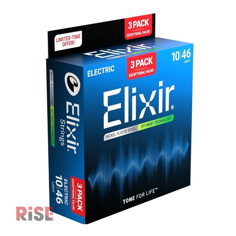 Elixir ELIXIR 10-46 OPTIWEB 三包裝 電吉他弦 奈米包覆層 超薄型 16552 — 三峽木吉他 / 民謠吉他