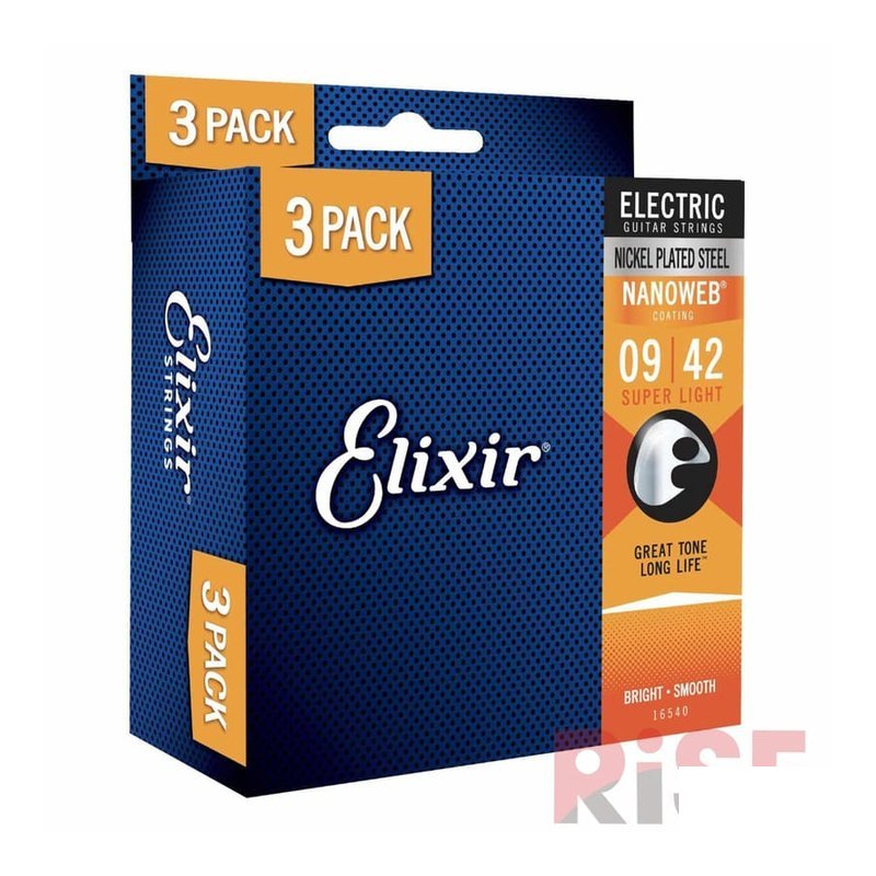 Elixir ELIXIR 09-42 Nanowab 三包裝 電吉他弦 奈米包覆塗層 16540 — 三峽木吉他 / 民謠吉他