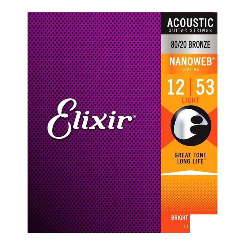 Elixir ELIXIR 12-53 木吉他弦 NANOWEB 奈米包覆塗層 黃銅 11052 — 三峽木吉他 / 民謠吉他