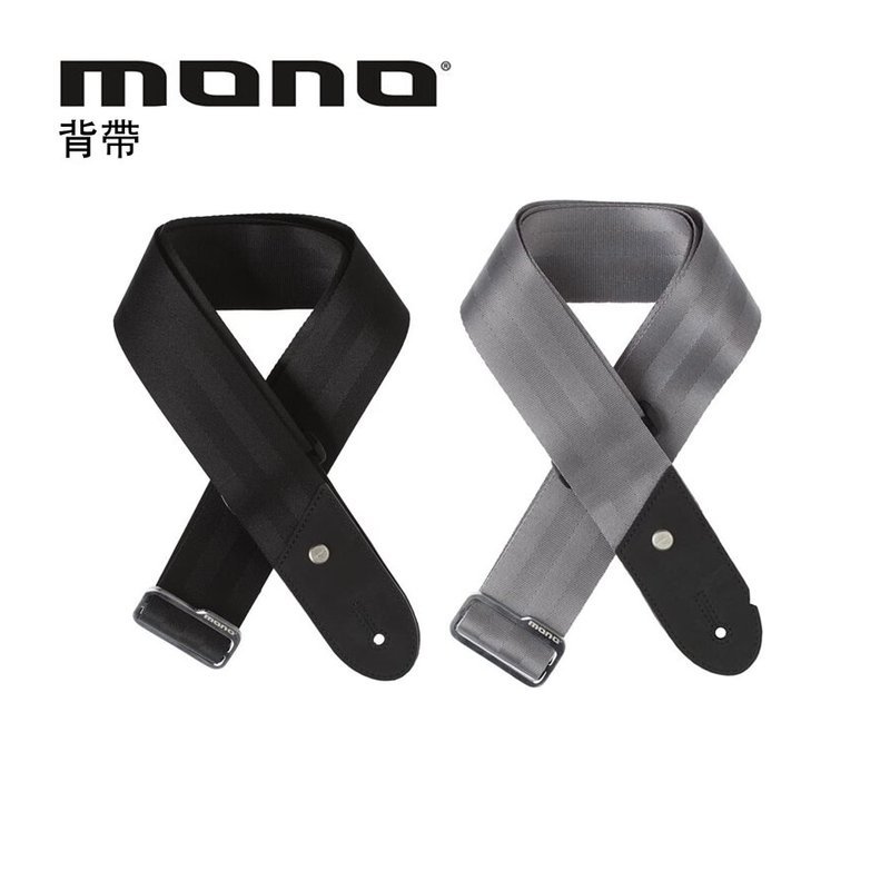MONO MONO WARSAW 吉他 背帶 安全帶尼龍織材質 黑/灰 — 三峽木吉他 / 民謠吉他