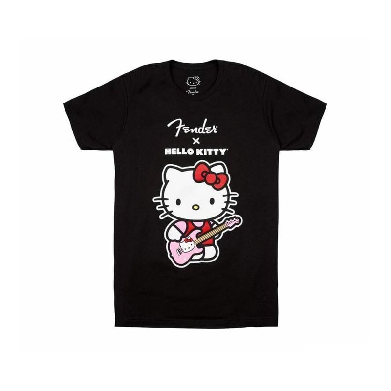 Fender Fender x Hello Kitty Black Front Logo Tee 聯名款T恤 (S/M/L/XL) 公司貨 — 三峽配件 / 週邊