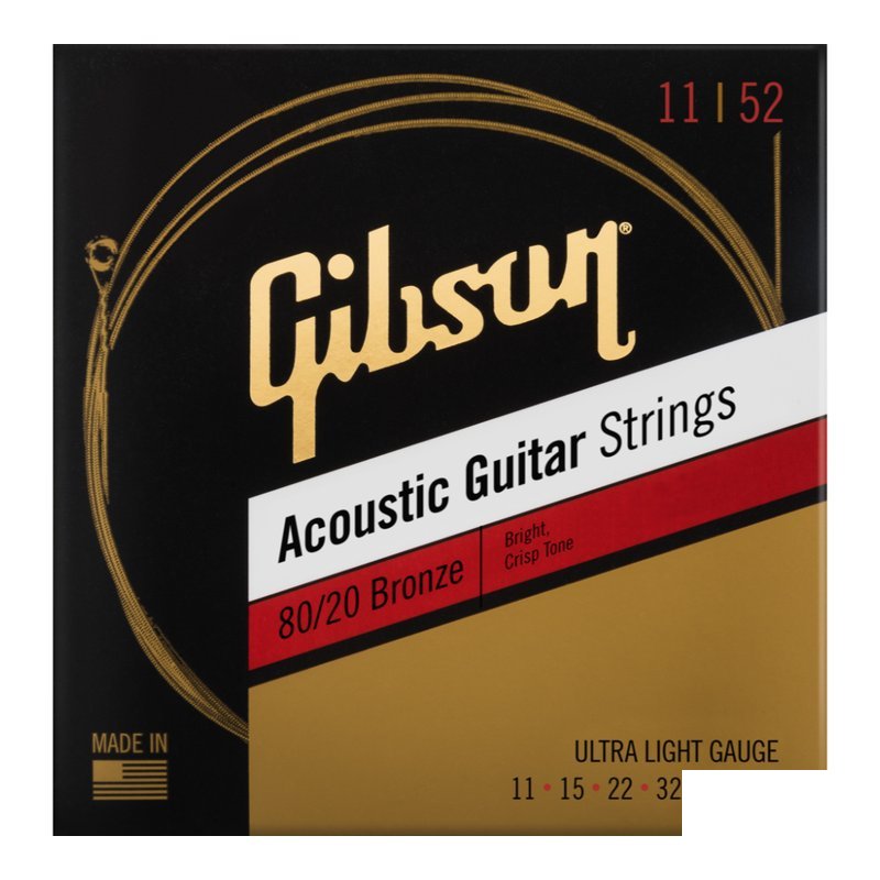 Gibson Gibson Acoustic Strings 80/20 Bronze 11|52 黃銅 木吉他弦 — 三峽木吉他 / 民謠吉他