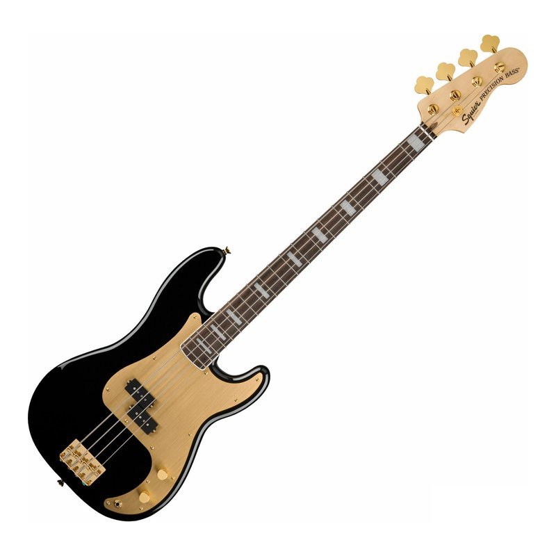 Squier Squier 40th Anniversary Gold Edition Precision Bass Black 黑金 — 三峽貝斯