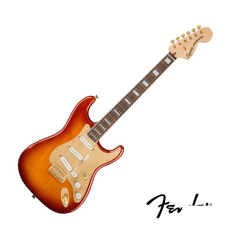 Squier Squier 40th Anniversary Stratocaster Gold Edition SSB 漸層金 — 三峽電吉他