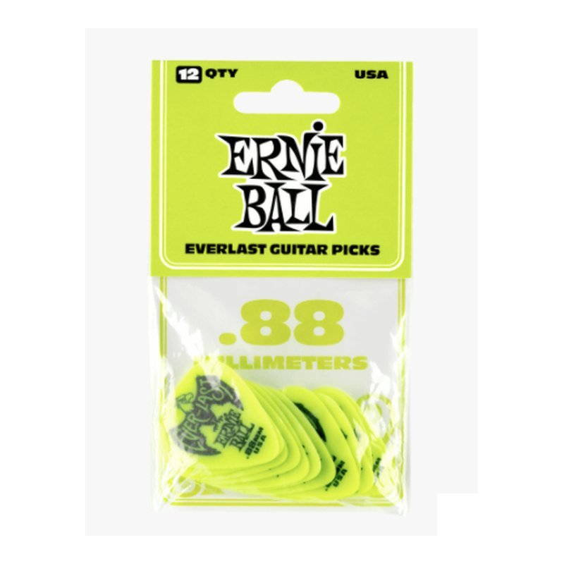♪ Your Music 愉耳樂器♪Ernie Ball.88MM GREEN EVERLAST PICKS 匹克12片 Ernie Ball.88MM GREEN EVERLAST PICKS 匹克12片 — 三峽配件 / 週邊