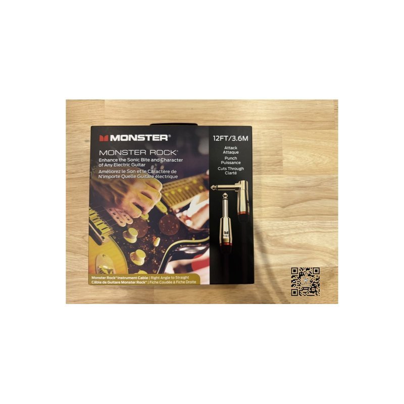 ♪ Your Music 愉耳樂器♪新款 MONSTER CABLE ROCK 系列 電吉他 導線 24K鍍金 一直一L12ft (3.6m) 新款 MONSTER CABLE ROCK 系列 電吉他 導線 24K鍍金 一直一L12ft (3.6m) — 三峽吉他 / Bass