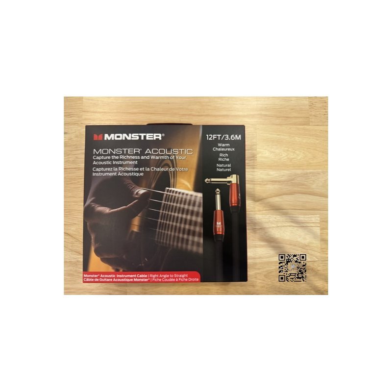 ♪ Your Music 愉耳樂器♪新款 MONSTER CABLE ACOUSTIC系列 民謠吉他 導線 24K鍍金 一直一L12ft (3.6m) 新款 MONSTER CABLE ACOUSTIC系列 民謠吉他 導線 24K鍍金 一直一L12ft (3.6m) — 三峽吉他 / Bass