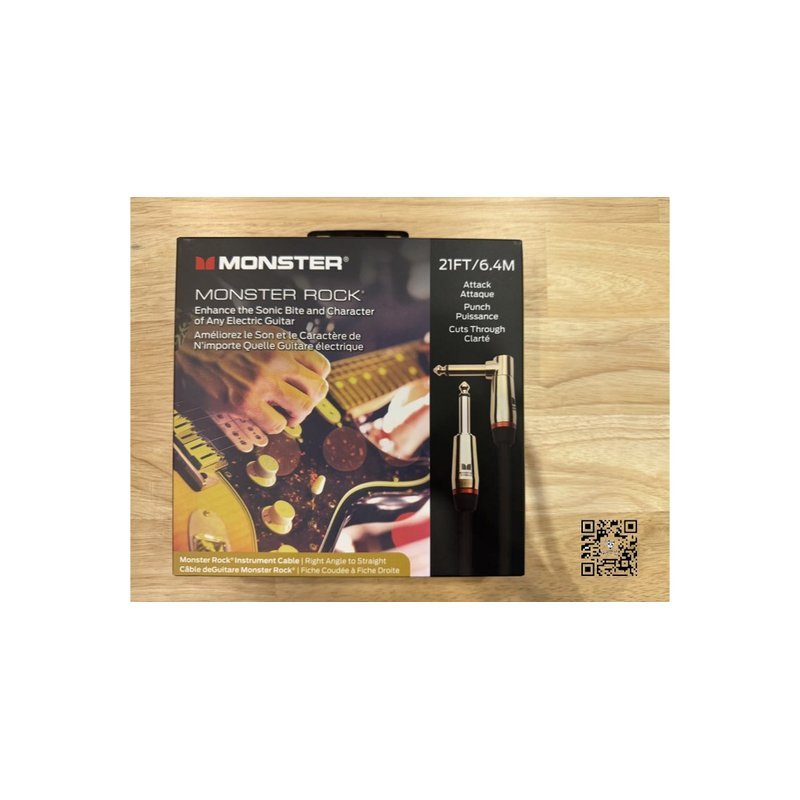 ♪ Your Music 愉耳樂器♪新款 MONSTER CABLE ROCK 系列 電吉他 導線 24K鍍金 一直一L21ft (6.4m) 新款 MONSTER CABLE ROCK 系列 電吉他 導線 24K鍍金 一直一L21ft (6.4m) — 三峽吉他 / Bass