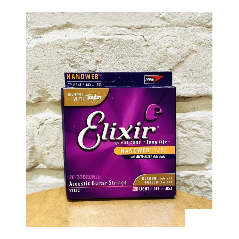 ♪ Your Music 愉耳樂器♪Elixir 木吉他弦 Nanoweb 薄包覆 HD 13-53 80/20 黃銅 (11182) Elixir 木吉他弦 Nanoweb 薄包覆 HD 13-53 80/20 黃銅 (11182) — 三峽吉他 / Bass