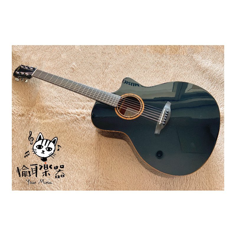 ♪ Your Music 愉耳樂器♪黑色限定款 Veelah V1 -GAC BLK面單板雲杉面板民謠吉他 黑色限定款 Veelah V1 -GAC BLK面單板雲杉面板民謠吉他 — 三峽吉他 / Bass