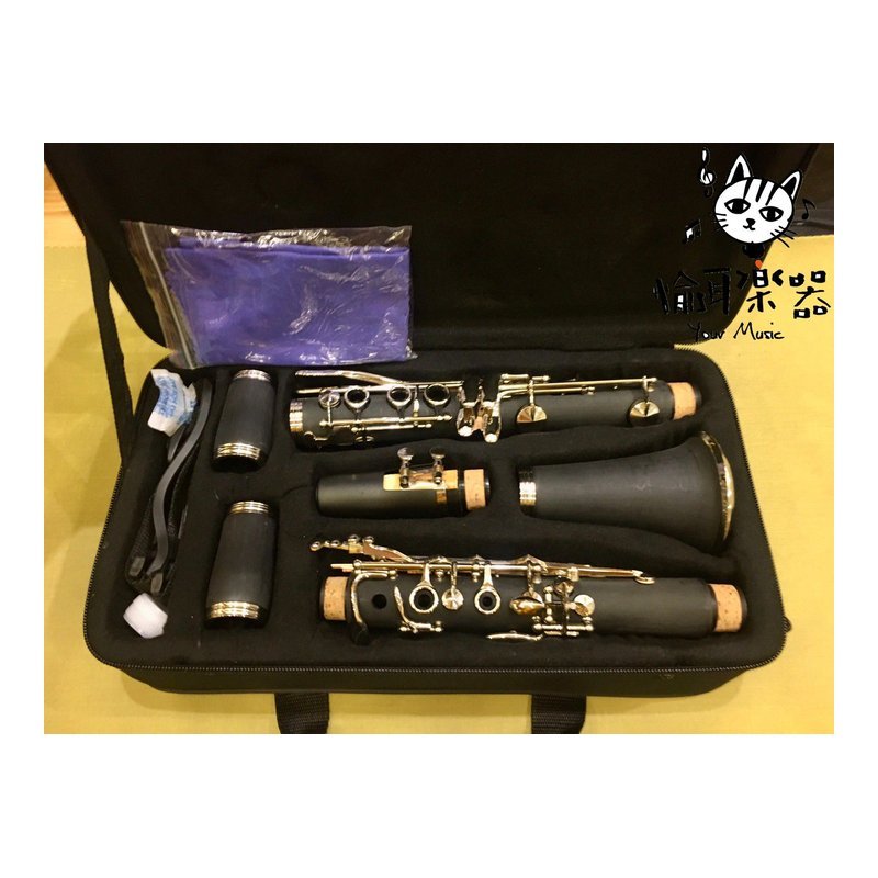 ♪ Your Music 愉耳樂器 ♪Griffin's 黑管 豎笛 BCL-01 膠管漆金雙氣孔附外箱竹片初學入門 Griffin's 黑管 豎笛 BCL-01 膠管漆金雙氣孔附外箱竹片初學入門 — 三峽配件 / 週邊