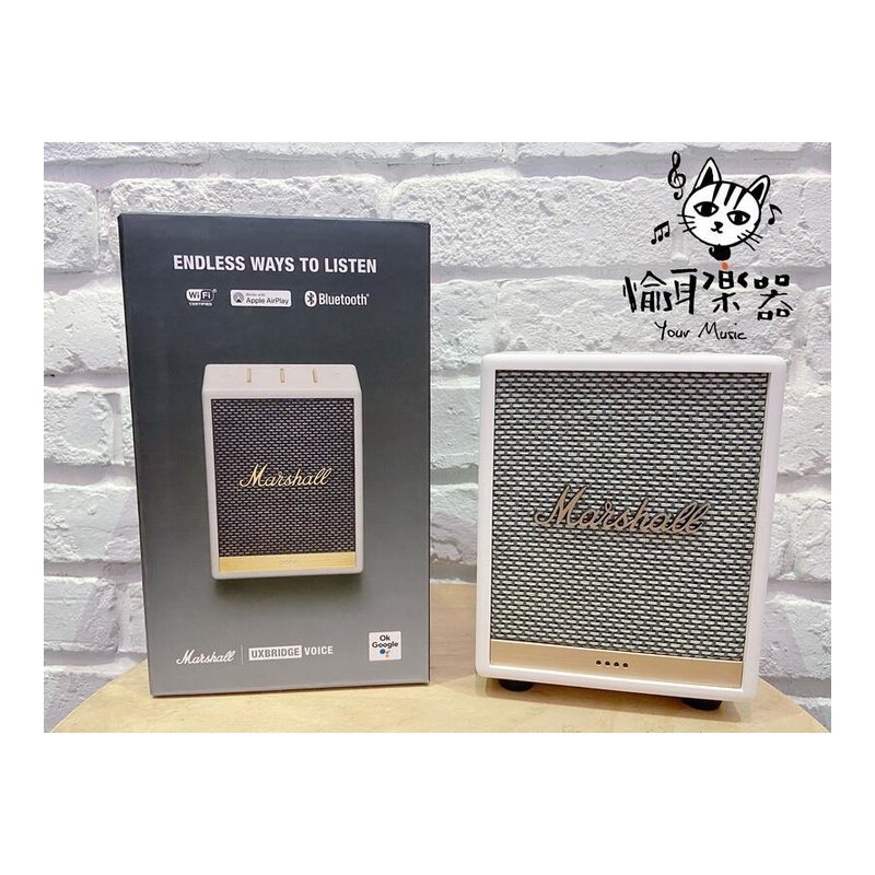 Marshall 現貨 台灣公司貨 Marshall UXBRIDGE 智慧音箱 VOICE with the Google Assistant 經典白 — 三峽音響 / 音箱