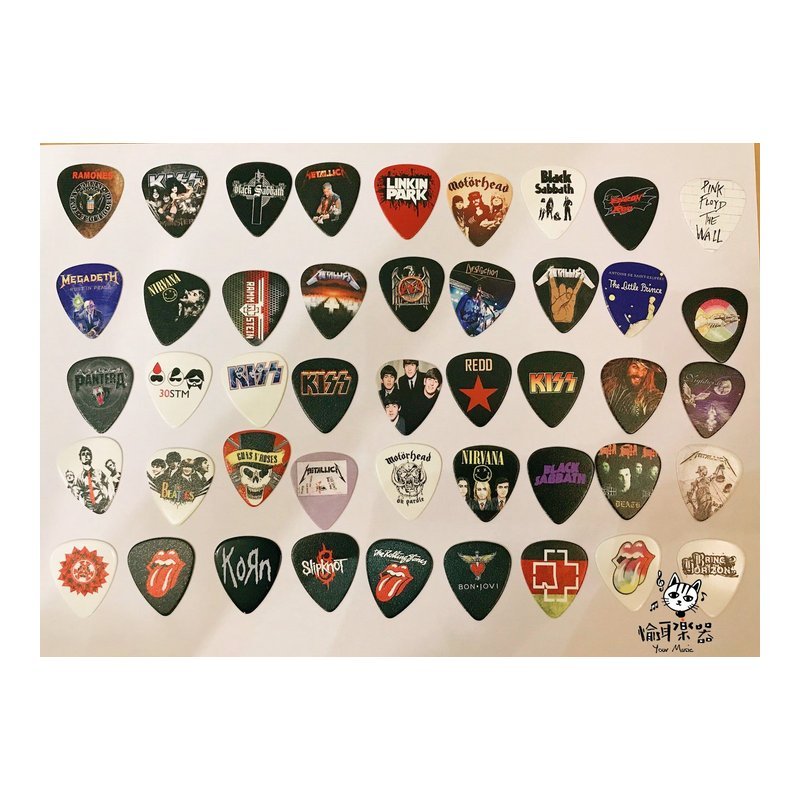 ♪ Your Music 愉耳樂器♪經典搖滾樂團綜合匹克 一套六片 隨機出貨不挑款禮 經典搖滾樂團綜合匹克 一套六片 隨機出貨不挑款禮 — 三峽配件 / 週邊