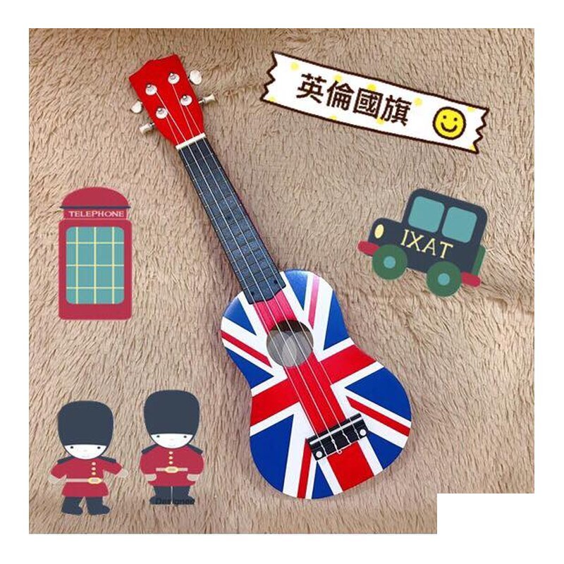 ♪ Your Music 愉耳樂器♪新手入門 可愛卡通彩色21吋烏克麗麗-英倫國旗款 附琴袋匹克 新手入門 可愛卡通彩色21吋烏克麗麗-英倫國旗款 附琴袋匹克 — 三峽烏克麗麗