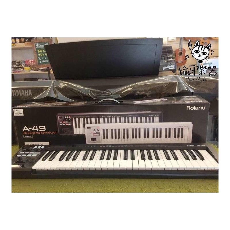 ♪ Your Music 愉耳樂器♪ 樂蘭 Roland A-49 A49 49 鍵 MIDI 控制鍵盤 黑色 樂蘭 Roland A-49 A49 49 鍵 MIDI 控制鍵盤 黑色 — 三峽鍵盤 / 鋼琴