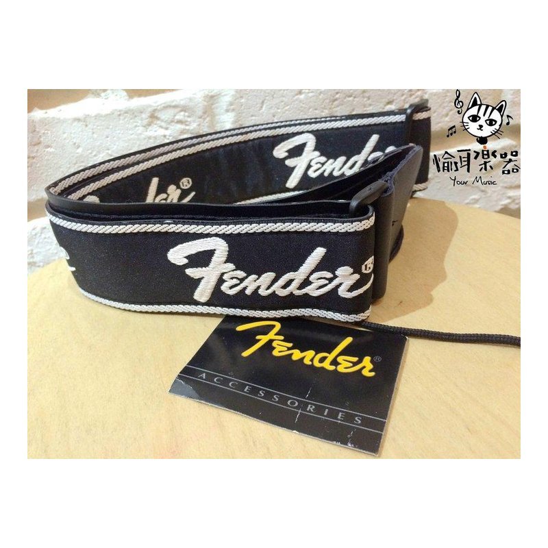 ♪ Your Music 愉耳樂器♪Fender 背帶 經典款 黑色LOGO帆布 吉他 貝斯背帶正品海國公司貨 Fender 背帶 經典款 黑色LOGO帆布 吉他 貝斯背帶正品海國公司貨 — 三峽吉他 / Bass