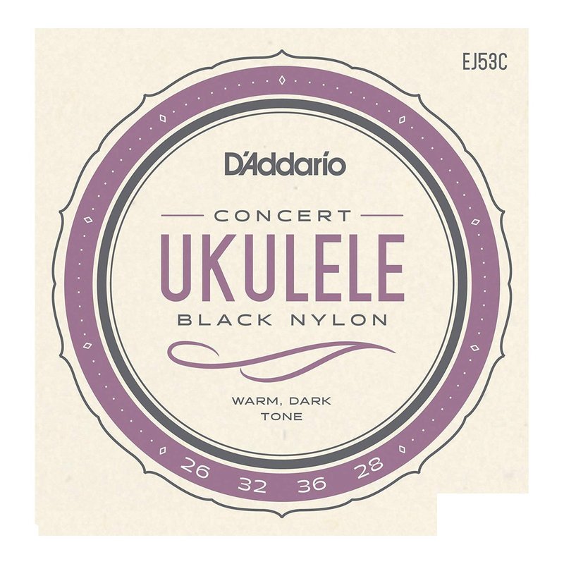 ♪ Your Music 愉耳樂器♪ D'Addario EJ53C  黑色尼龍弦 烏克麗麗弦  23吋烏克麗麗專用 D'Addario EJ53C 黑色尼龍弦 烏克麗麗弦 23吋烏克麗麗專用 — 三峽烏克麗麗