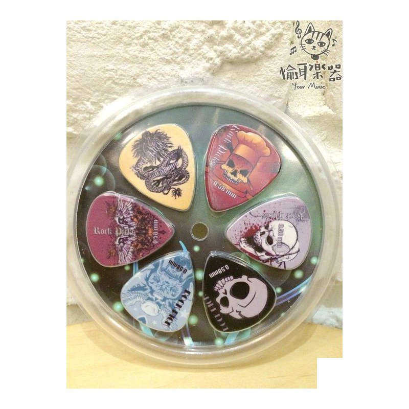 ♪ Your Music 愉耳樂器 ♪吉他匹克 PICK 套裝組 6片裝 搖滾 ROCK PEACE 音樂 嬉皮 B組 吉他匹克 PICK 套裝組 6片裝 搖滾 ROCK PEACE 音樂 嬉皮 B組 — 三峽吉他 / Bass