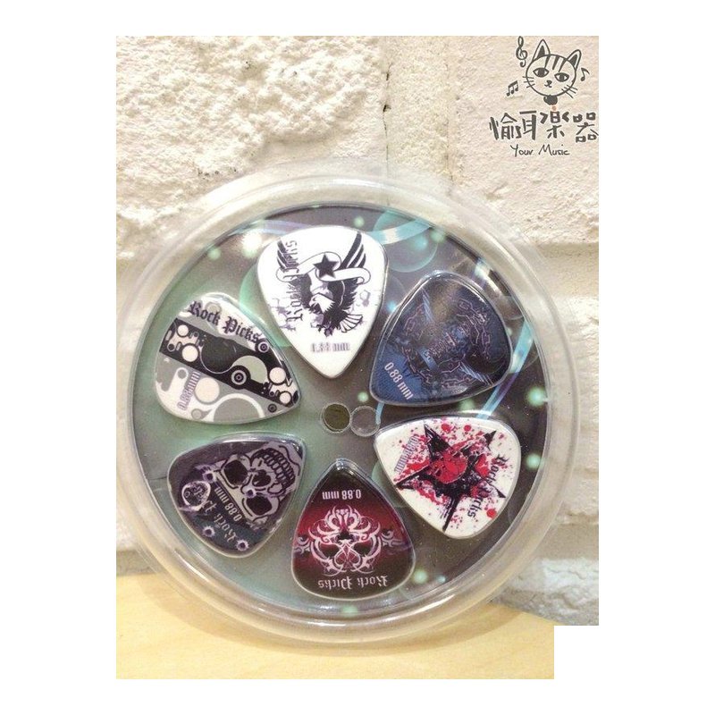 ♪ Your Music 愉耳樂器 ♪吉他匹克 PICK 套裝組 6片裝 搖滾 ROCK PEACE 音樂 嬉皮 F組 吉他匹克 PICK 套裝組 6片裝 搖滾 ROCK PEACE 音樂 嬉皮 F組 — 三峽吉他 / Bass