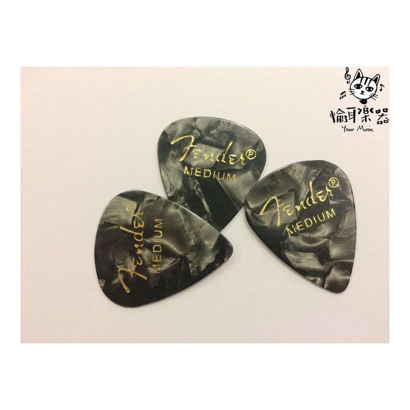 ♪ Your Music 愉耳樂器♪全新 FENDER PICK貝殼圖騰 黑色 THIN 全新 FENDER PICK貝殼圖騰 黑色 THIN — 三峽配件 / 週邊