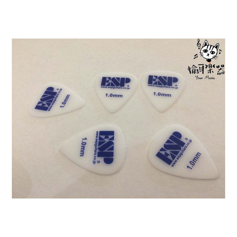 ♪Your Music 愉耳樂器♪ 全新 ESP吉他 電吉他 匹克pick 撥片 搖滾 白底 藍字0.8mm 全新 ESP吉他 電吉他 匹克pick 撥片 搖滾 白底 藍字0.8mm — 三峽吉他 / Bass
