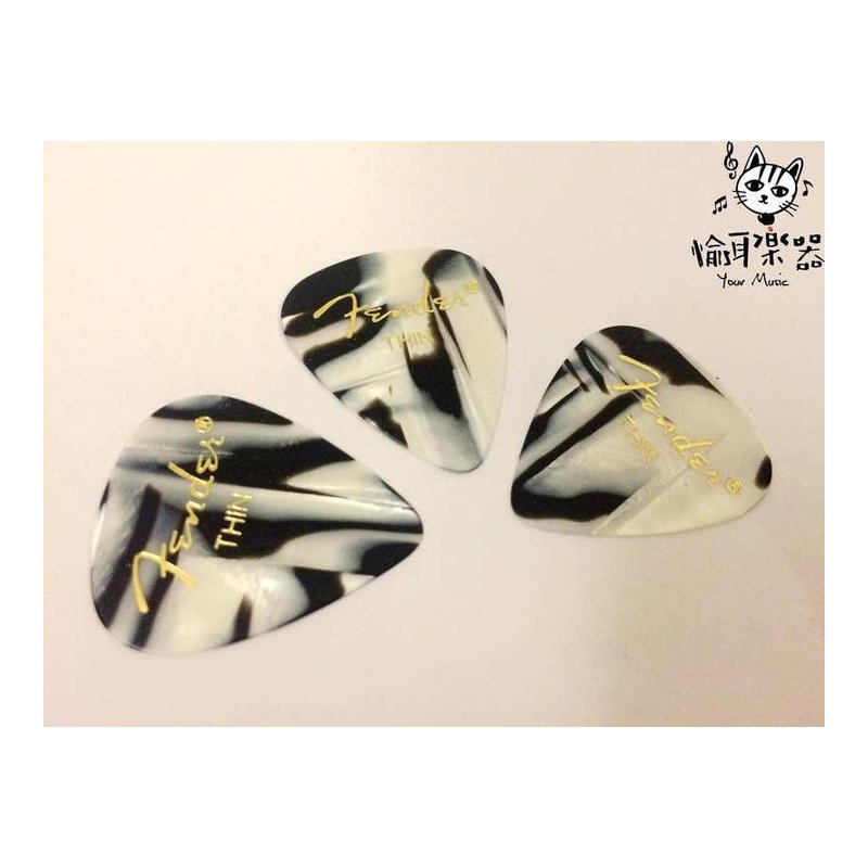 ♪ Your Music 愉耳樂器♪FENDER 匹克 THIN 黑白 木吉他 電吉他 用 FENDER 匹克 THIN 黑白 木吉他 電吉他 用 — 三峽吉他 / Bass