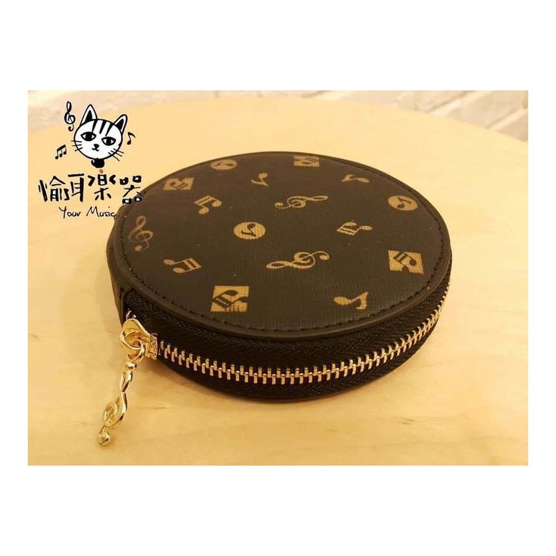 ♪ Your Music 愉耳樂器 ♪半圓型音符皮革零錢包 燙金音符 半圓型音符皮革零錢包 燙金音符 — 三峽配件 / 週邊