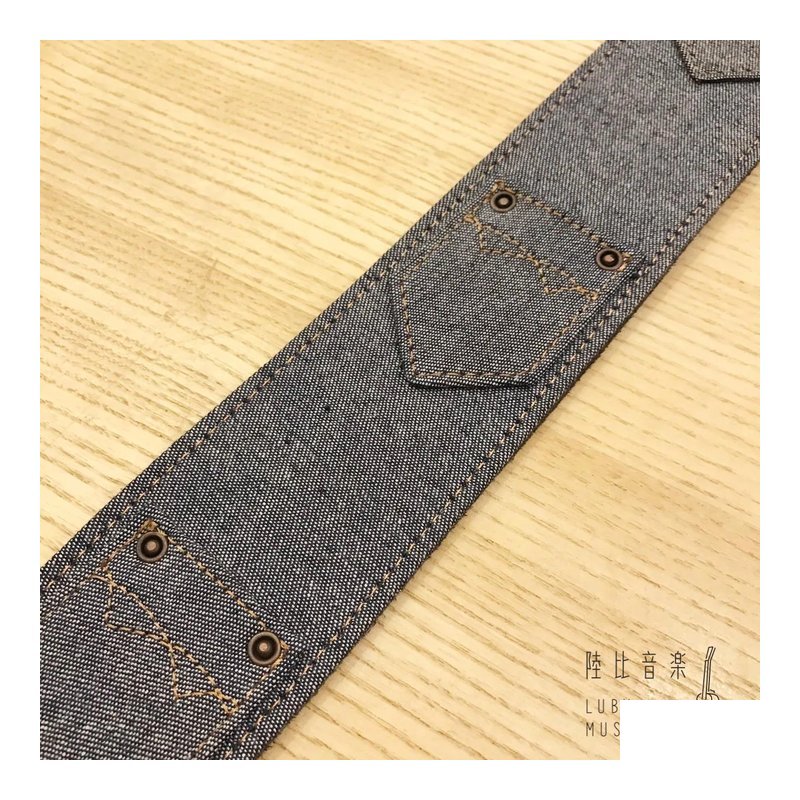 牛仔背帶 吉他背帶 灰色 質感 型男必備 — 三峽配件 / 週邊
