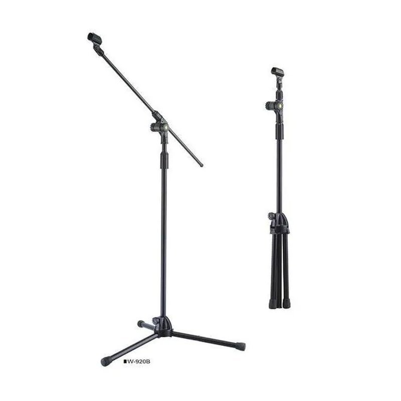 黑金鋼 W-920B 隱藏式斜桿（長型）麥克風架 台灣製 極堅固耐操 穩定度佳 — 三峽麥克風