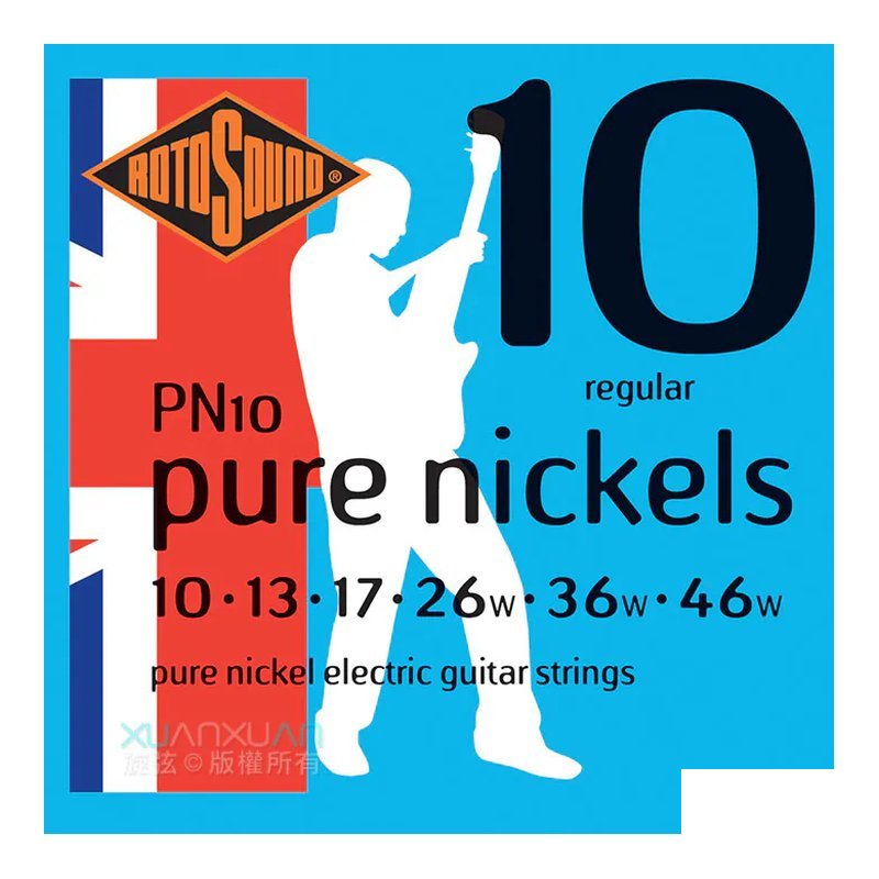 Rotosound RotoSound PN10 電吉他弦 純鎳弦 弦徑 .010-046 音色佳 手感滑順 — 三峽木吉他 / 民謠吉他