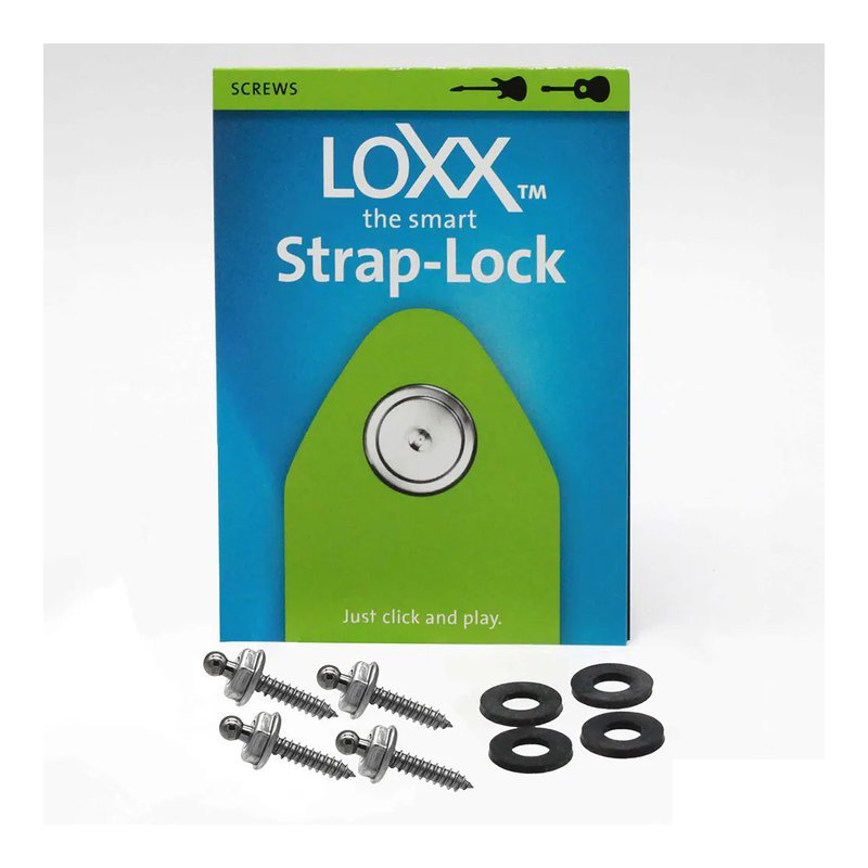 Loxx 德製安全肩帶釦-螺絲組 16mm螺絲 + 墊片(亮銀) 安全背帶扣 背帶釘 牢固 — 三峽烏克麗麗