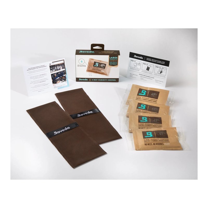 BOVEDA Boveda - Starter Kit Large 雙向乾燥包套組 內含雙袋棉布保護套 除濕效果佳 樂器專用 — 三峽木吉他 / 民謠吉他