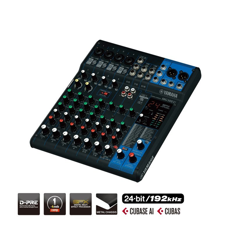 Yamaha YAMAHA - MG10XU 專業型混音器 MIXER 可當錄音介面 USB 支援48V — 三峽麥克風